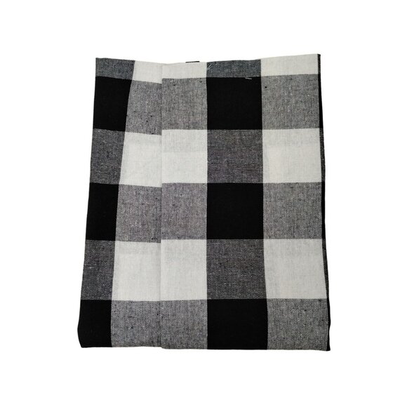 Holiday Time 48 inch Black and White Buffalo Plaid Checkered Tree Skirt - Picture 3 of 4